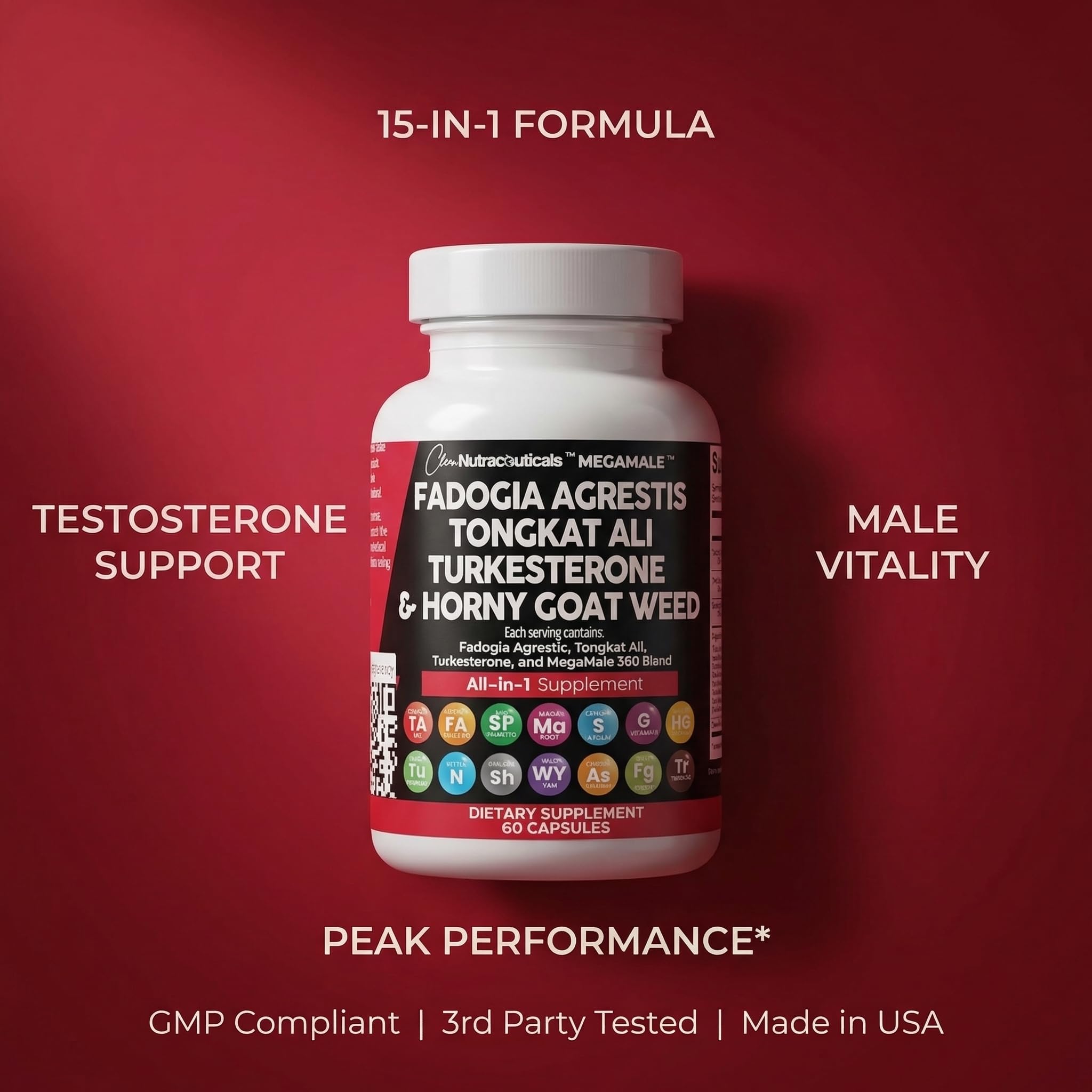 Clean Nutraceuticals Fadogia Agrestis Tongkat Ali Turkesterone Supplement with Horny Goat Weed, Saw Palmetto, Maca Root, Siberian Ginseng, Tribulus Terrestris, Fenugreek, Wild Yam - 60 Count — Amazon image 8