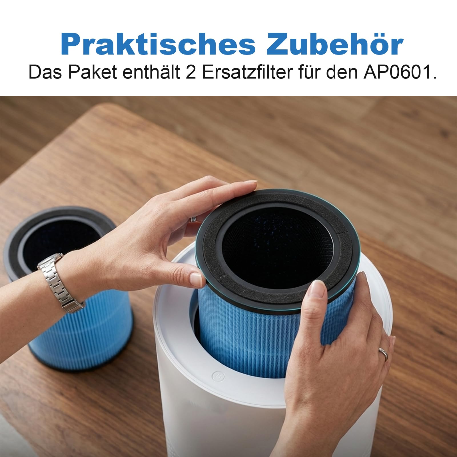 2 Stück Blaue Ersatzfilter, 4-Stufiges Filtersystem, Hergestellt aus Aktivkohle, Ersatz für AIRTOK AP0601 Luftreiniger
