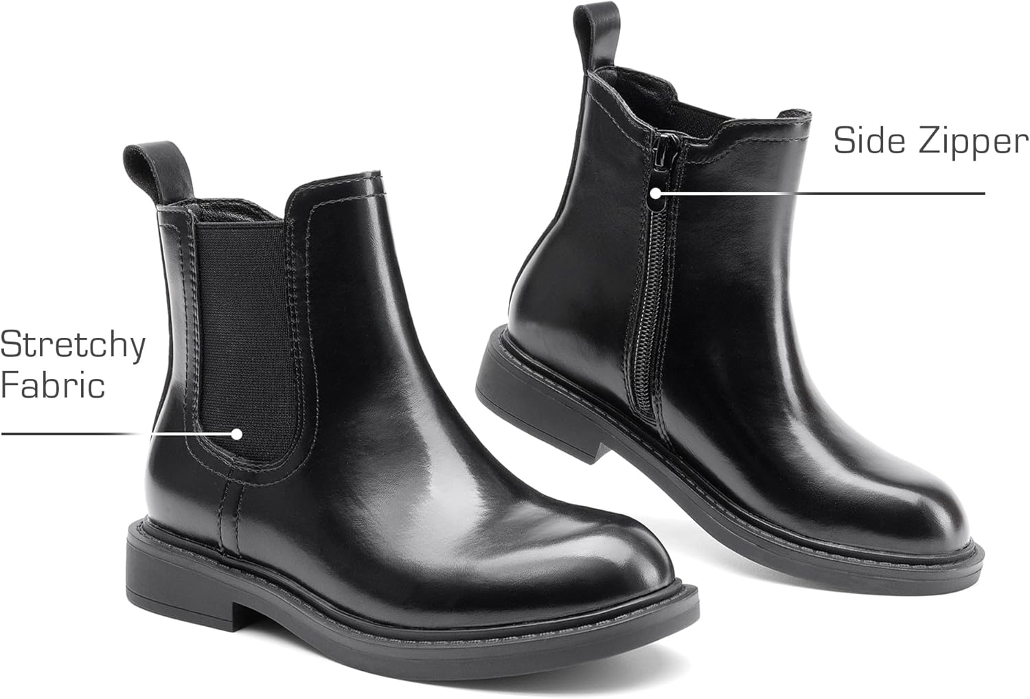 DREAM PAIRS Girls Ankle Boots with Side Zipper Chelsea Booties Low Heels Girl Fashion Shoes for Toddler/Little Kid/Big Kid