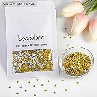 Vista 390 de Beadsland 1440 diamantes de imitación de cristal con parte trasera plana, gemas redondas, sombra dorada, SS20, 0.181-0.189 in