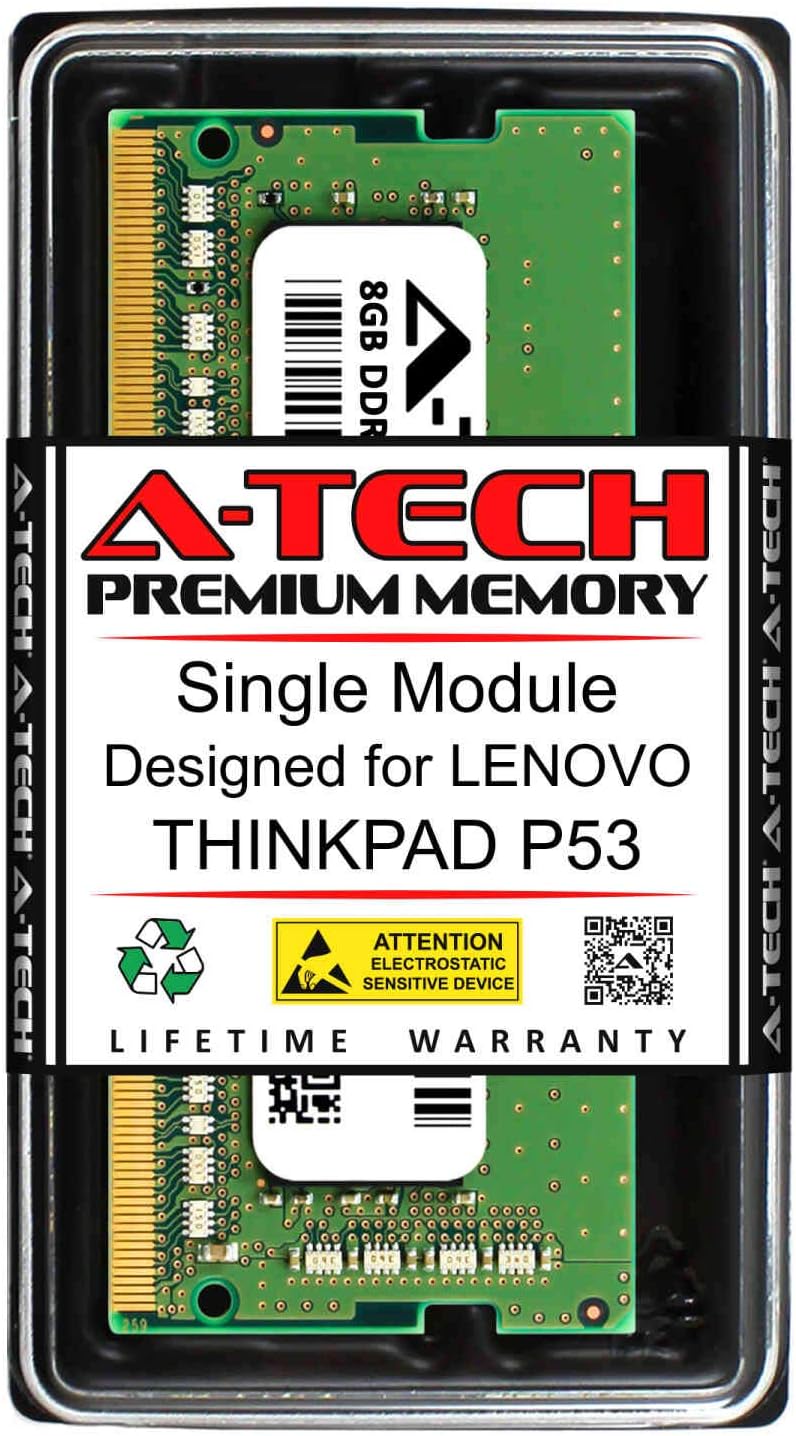 A-Tech 8GB RAM for Lenovo THINKPAD P53 | DDR4 2666MHz SODIMM PC4-21300 260-Pin Non-ECC Memory Upgrade Module