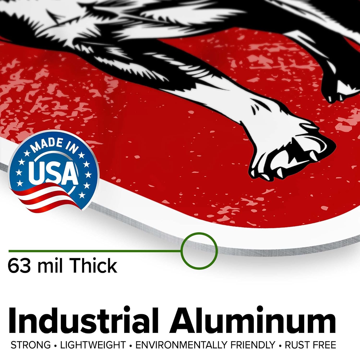 Beware Guard Boston Terrier On Duty Sign, 12x18 Inches, Rust Free .063 Aluminum, Fade Resistant, Made in USA by My Sign Center