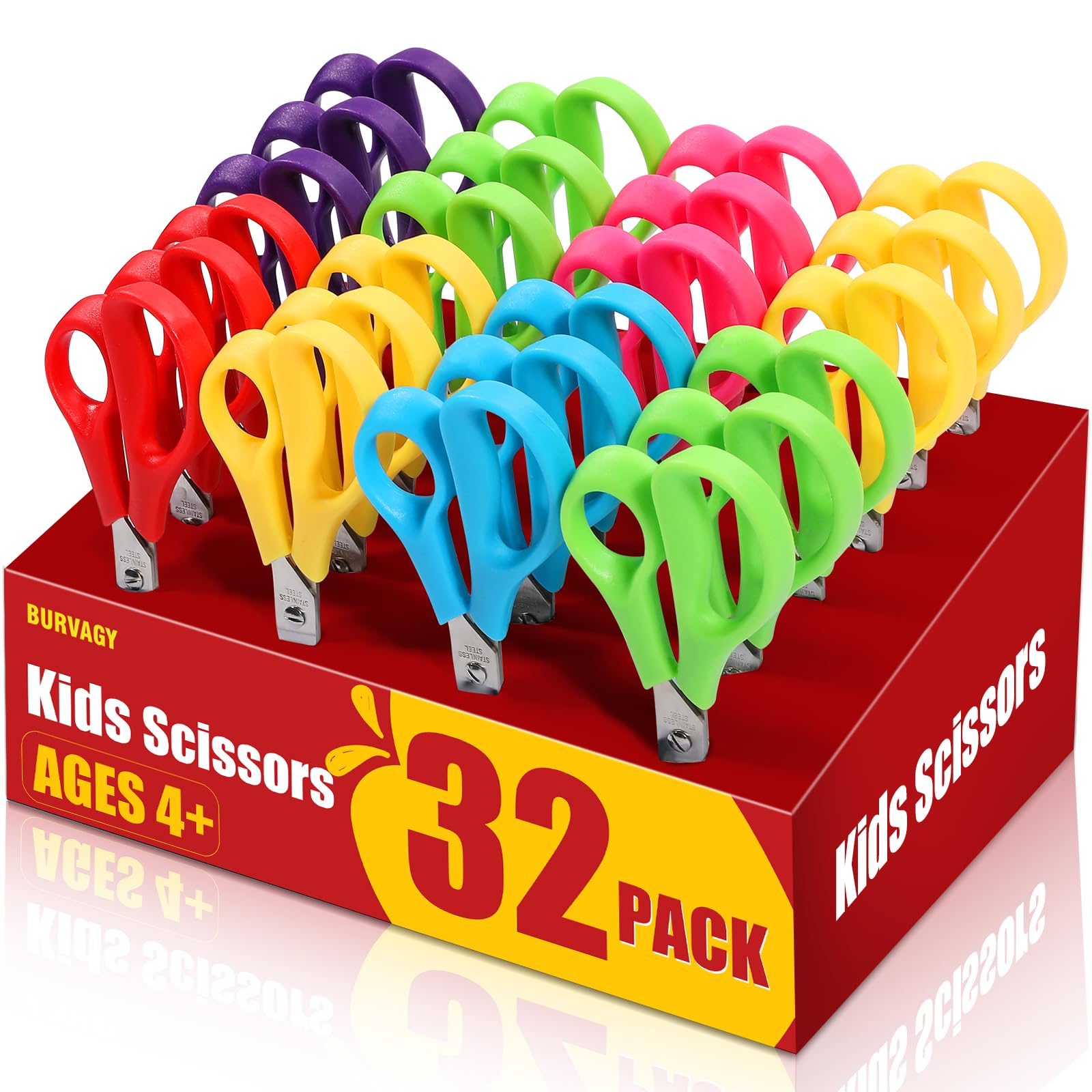 Kinderschere, 15,2 cm, Mehrzweckschere, kleine Schere, Schule, Studenten, stumpfe Spitze, Kinder-Bastelschere für Büro, Zuhause, Schule, Nähen, Stoff, Bastelbedarf, 32 Stück