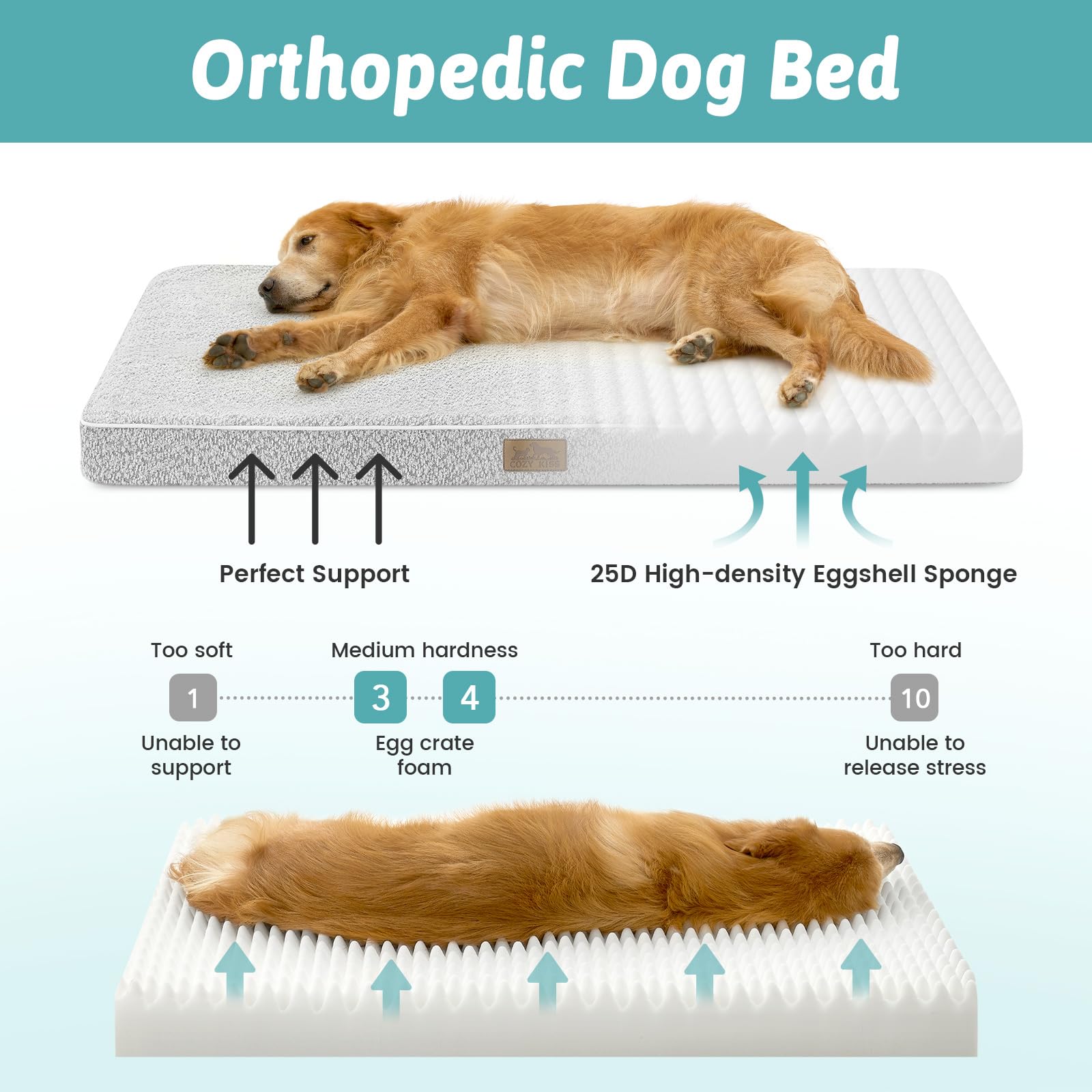 COZY KISS Orthopedisch hondenbed, bank voor kleine honden, katten