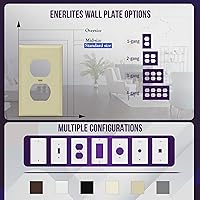 Vista 5 de Duplex Wall Plates Kit by Enerlites 8821-I Home Electrical Outlet Cover, 1-Gang Standard Size, Unbreakable Polycarbonate Material, Ivory- 10 Pack