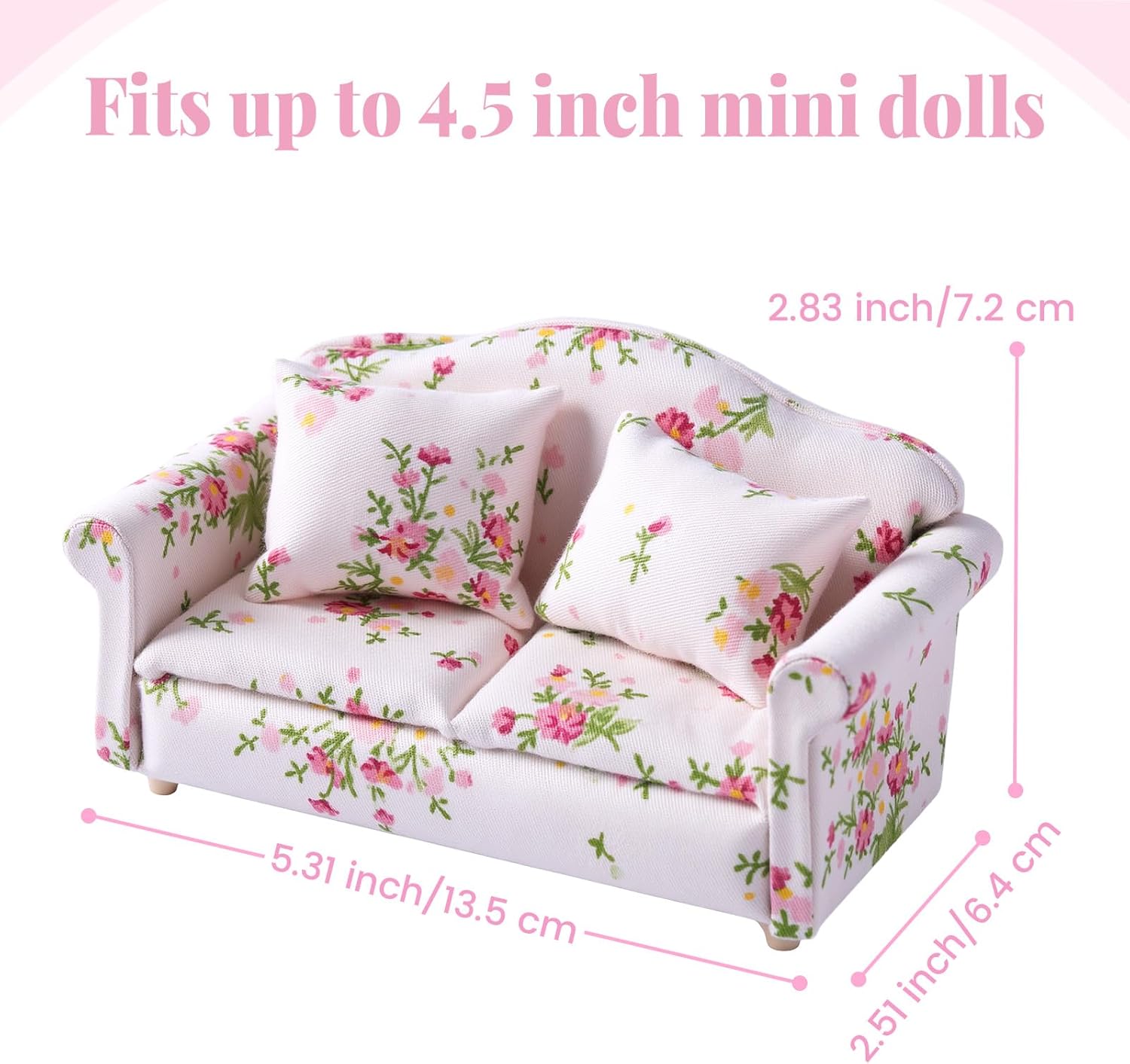 BABESIDE Baby Doll Accessories for Mini Baby Dolls Up to 4.5 Inch, Babies Doll Sofa Doll Furniture for Kids Pretend Play Toys