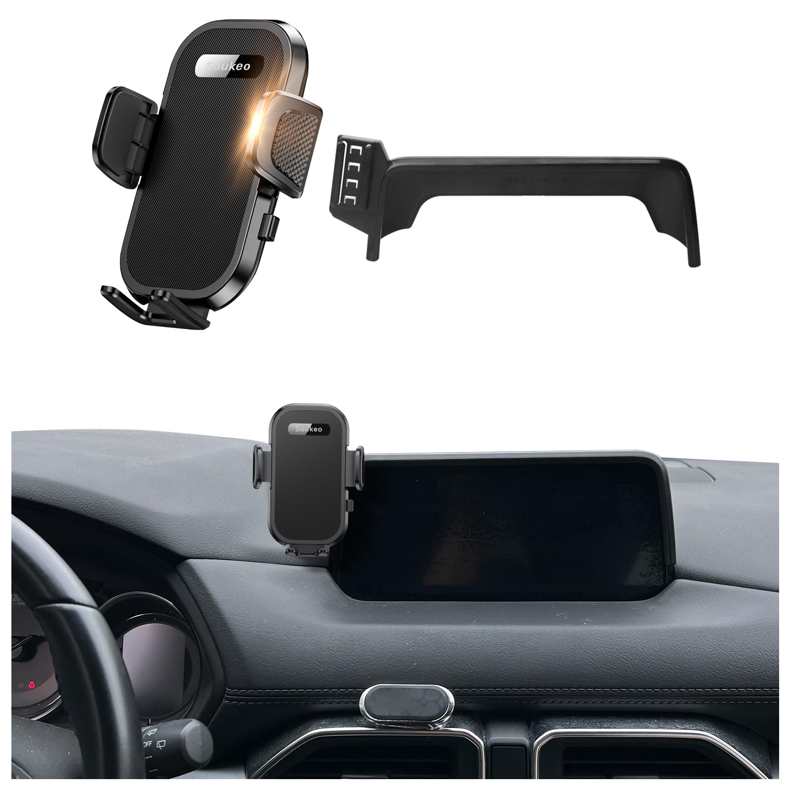 soukeo Upgraded Car Phone Holder Fits for Mazda CX-5 CX5 2017-2020 Auto Accessories(Only fit for 7-Inch Screen),Cradles Adjustable Cell Phone Mount for 4-7 in Phones