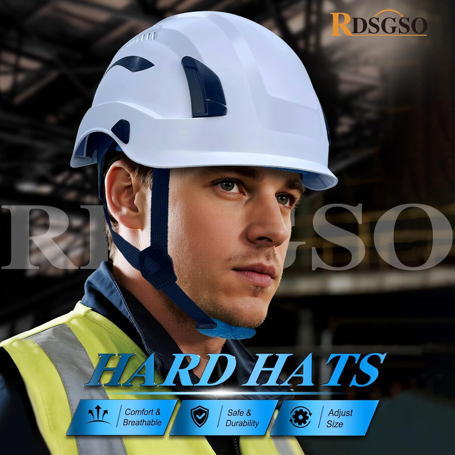 Safety Helmet Construction Work Head Protection Hard Hats Lightweight 6-Point Suspension ANSI Type 1 Approved