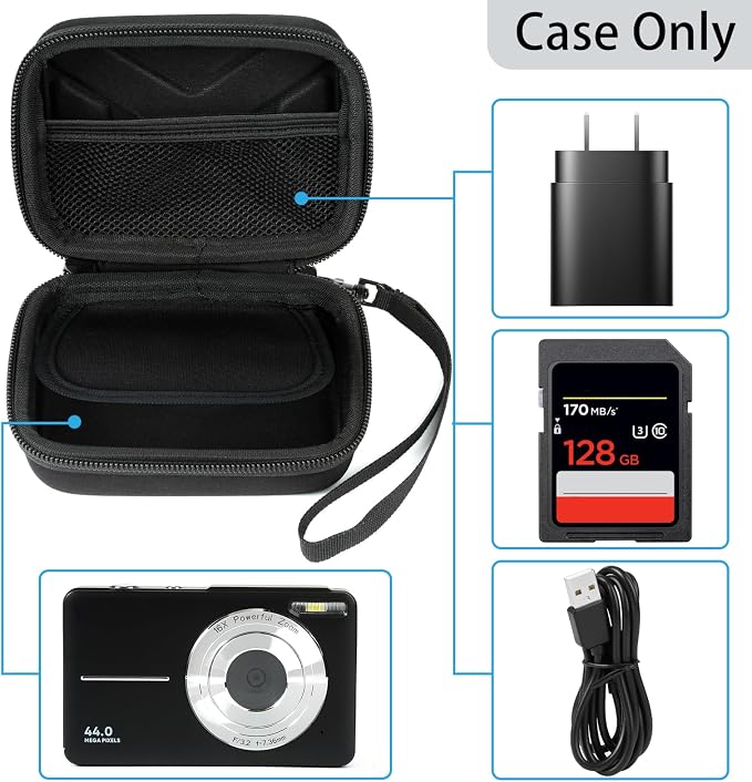 Funda de cámara digital para diversas cámaras en negro miniatura 4