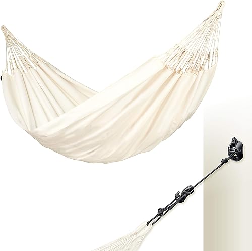 Vista 22 de LA SIESTA Gran Hamaca Doble Brisa Clásica - Hamaca para Exteriores e Interiores, Hecha a Mano, Resistente al Clima y al Desgaste, Lima