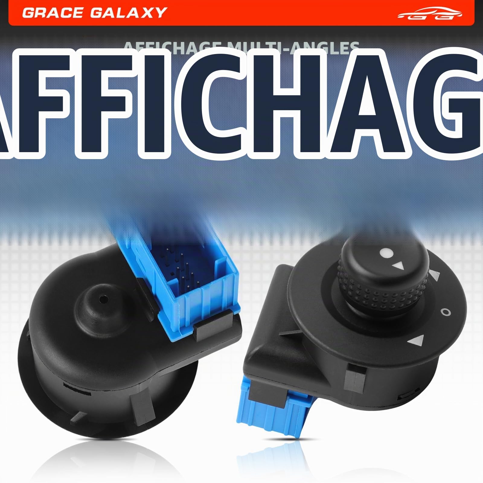 GraceGalaxy 1855.26 Bouton Réglage Rétroviseur électrique pour Partner 1007 | pour C2 C3 Xsara Picasso Berlingo,Interrupteur à Bouton de Réglage du Miroir