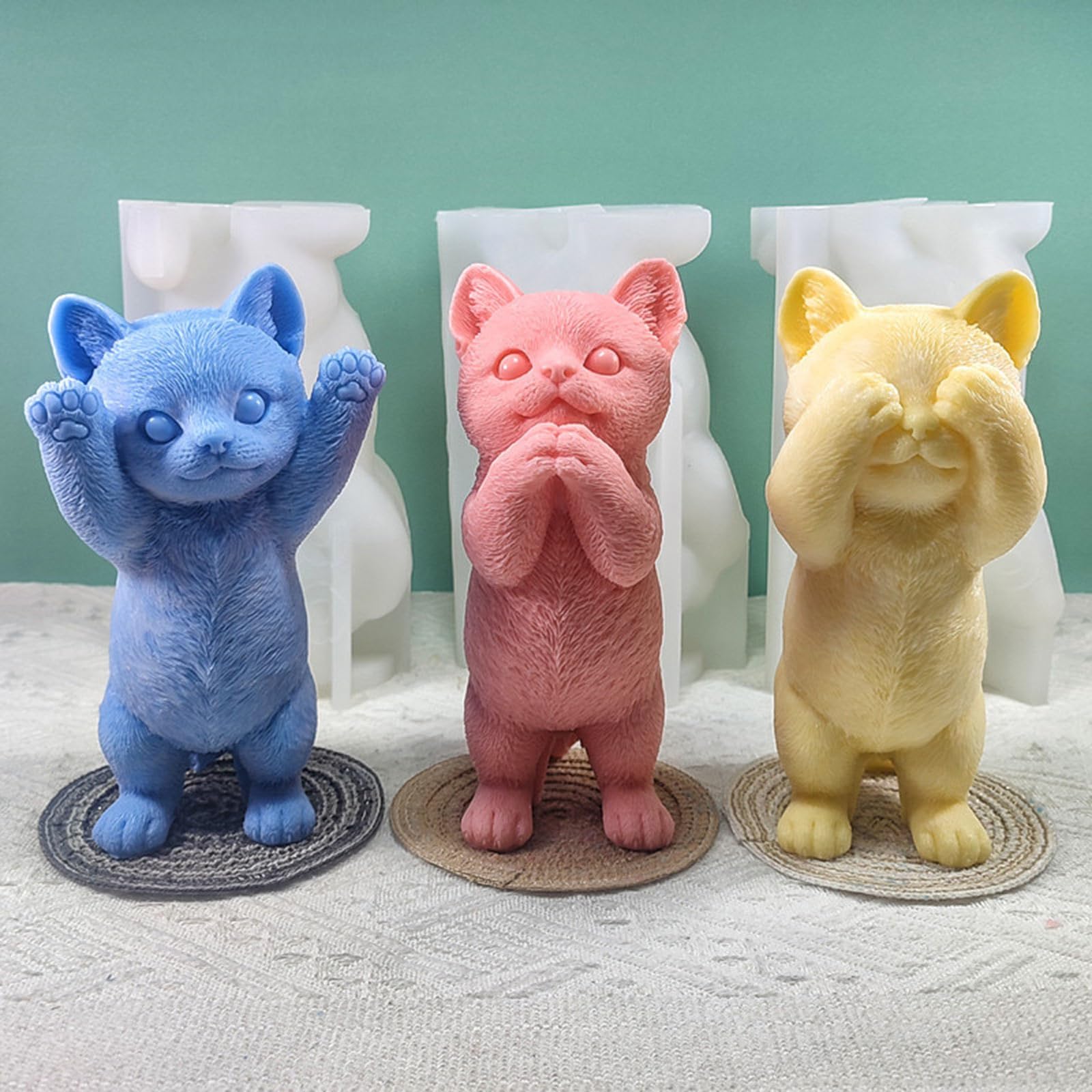 3D stojący silikon urocze zwierzę mydło żywica tynk forma do robienia czekolady narzędzie do pieczenia ładny prezent forma gipsowa