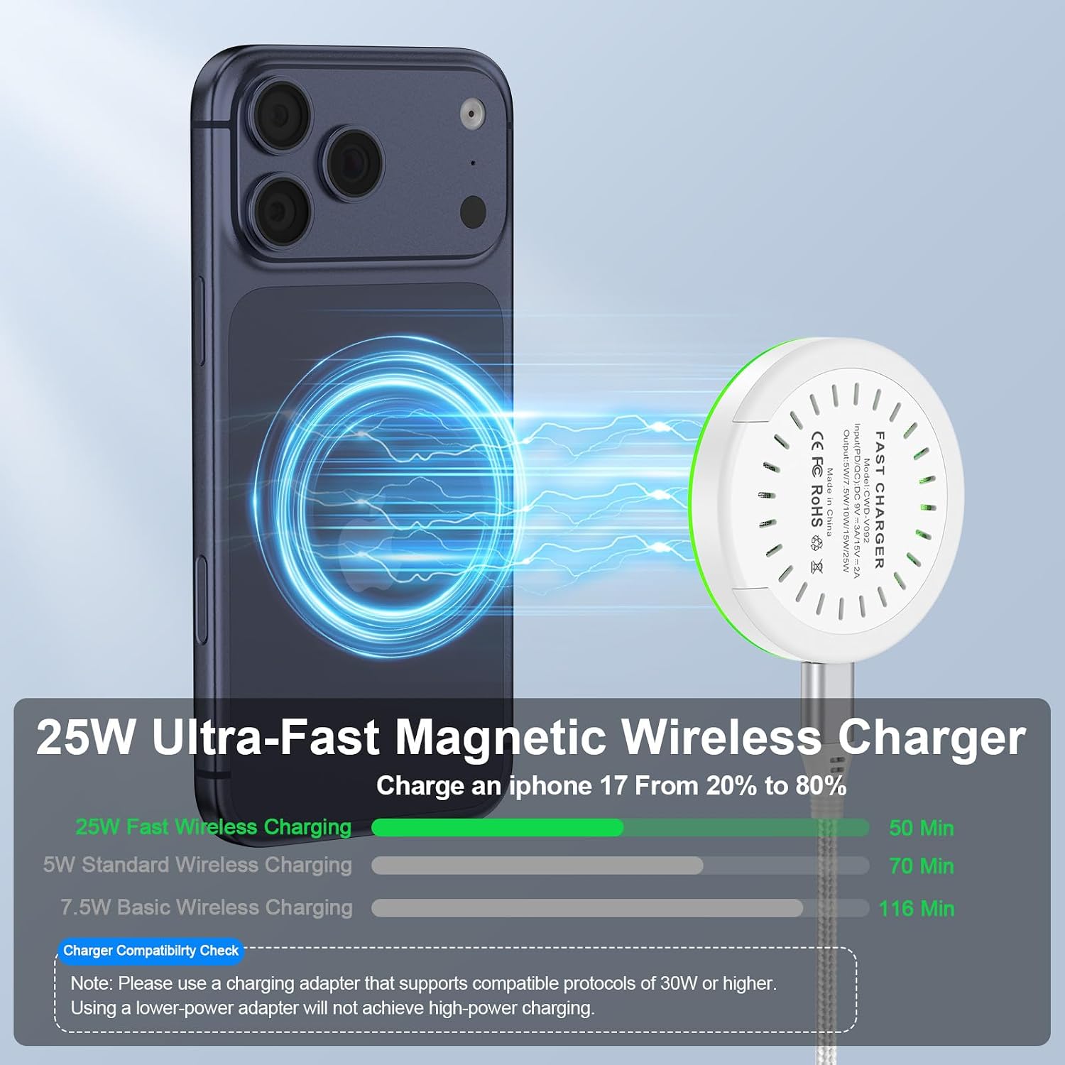 Samsung S26 Ultra Wireless Charger 25W Magnetic Android Phone Charger image 2