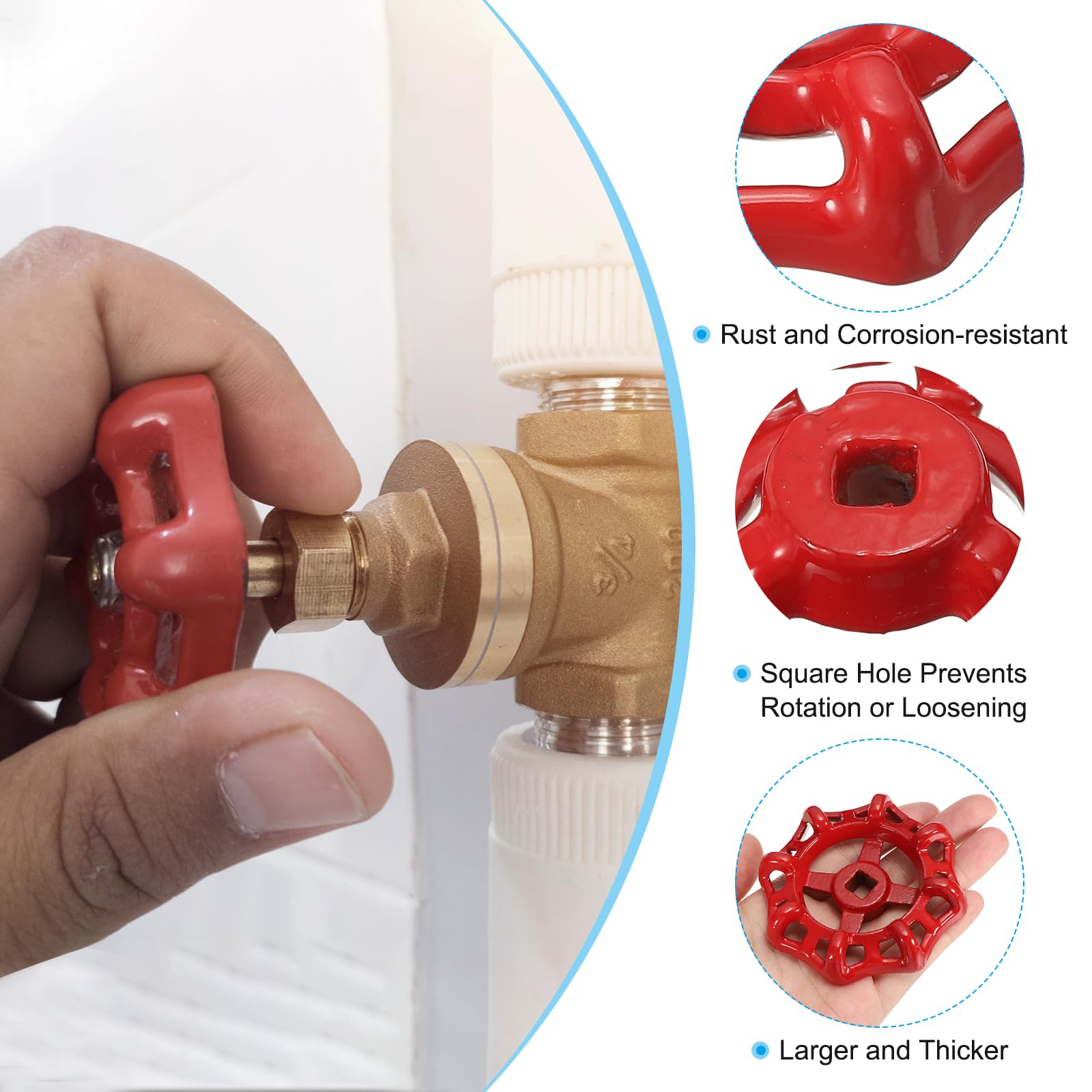 PATIKIL Outside Faucet Handle Square Stem Hole 9x9mm - Image 3