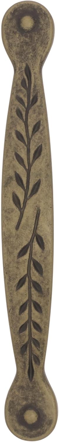 Amerock | Cabinet Pull | Weathered Brass | 3 inch (76 mm) Center to Center | Nature's Splendor | 1 Pack | Drawer Pull | Drawer Handle | Cabinet Hardware
