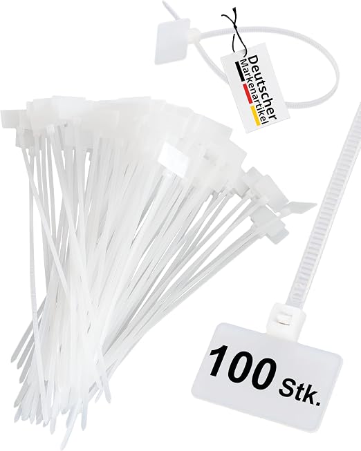 Kabelbinder mit Beschriftungsfeld, Länge 100 mm Kabelbinder mit Beschriftungsfeld, Länge 100 mm