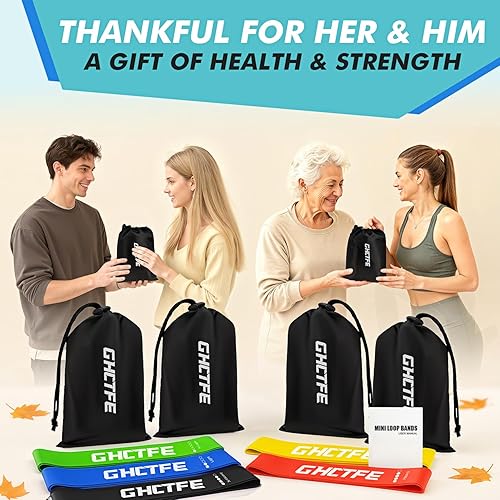 Miniatura 6 de Paquete de 50 bandas de resistencia a granel para estudios de gimnasio, entrenadores y escuelas, 10 juegos de mini bandas, 5 niveles codificados por