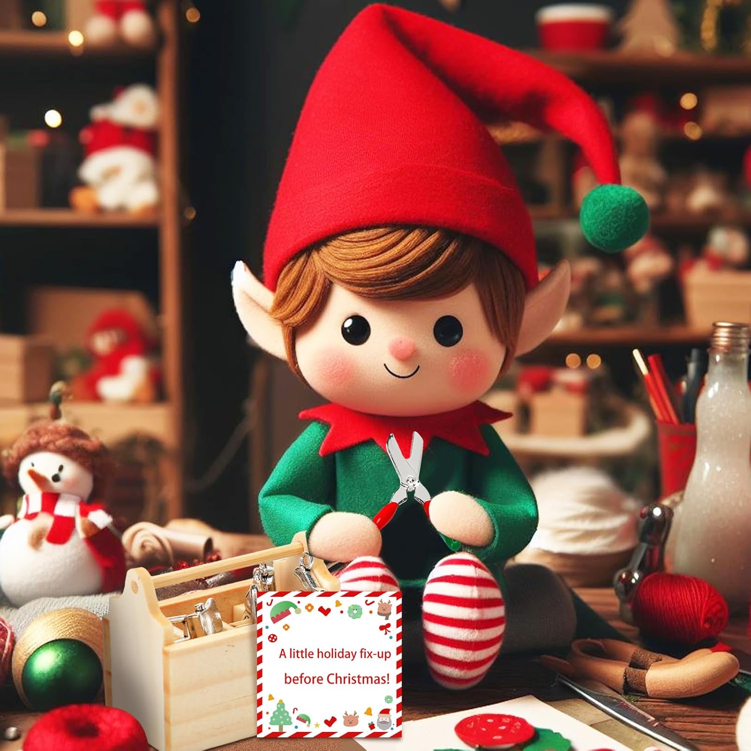 24 Day Christmas Kit Adventure Props Advent Calendar 2025 Scenes Christmas Activities Accessories Gifts 80+ Props Planning Calendar for Doll Decor (Doll Not Included)