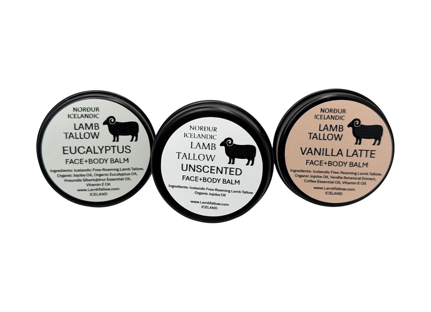 NORDUR 100% Icelandic Lamb Tallow for Skin Care - Face + Body - Moisturizing Balm from Free Roaming Icelandic Lambs - Ultra Nourishing, 2 FL. oz. (Lavender)