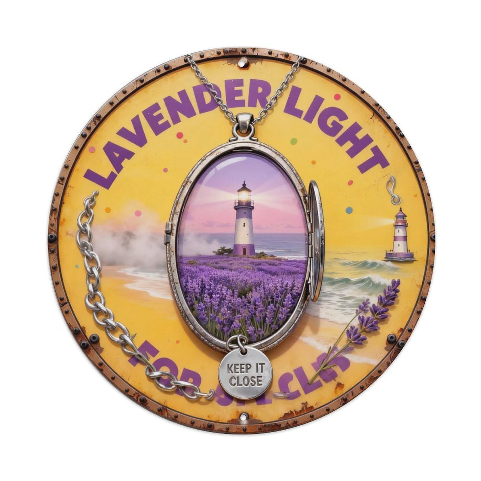 Lavender Light Sign Metal Tin Sign Plaque