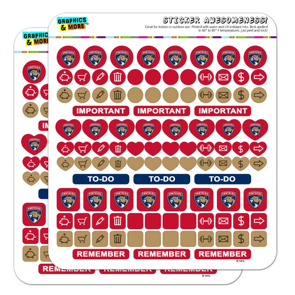 NHL Florida Panthers Logo Planner Calendar Scrapbooking Crafting Sticker Set