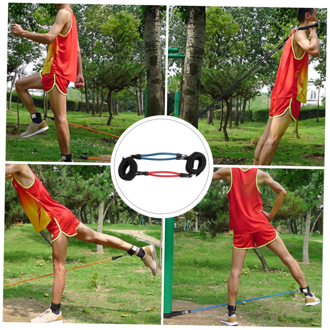 BESPORTBLE Set di 4 Fasce di Resistenza in Lattice per Gambe E Cosce da 10 Libbre E 15 Libbre Attrezzatura per Esercizi per Donne Pilates Fisioterapia