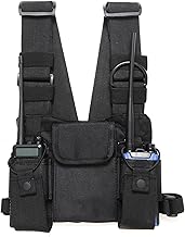 GAESHOW Chest Shoulder Bags Hip Hop Streetwear for Men Adjustable Pockets Vest and Backpack, Black, Two Way Radio Carry Bag, Backpack with Chest Pocket, Black