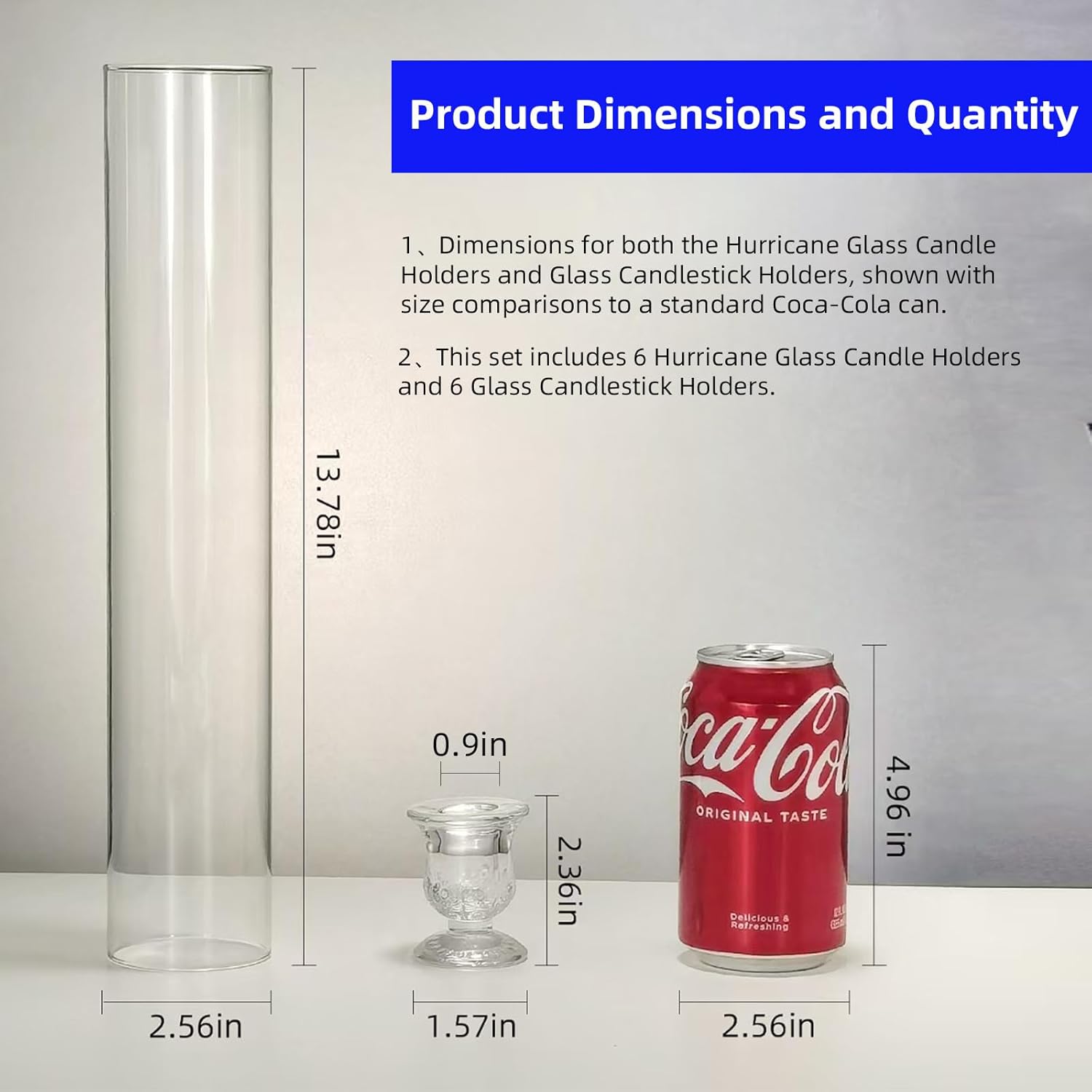 12-Pack Glass Hurricane Candle Holders - 13.78 Tall Clear Tube for Pillar Candles, Reusable Wedding/Event Centerpieces with 2.36" Taper Candlesticks Holder - Open-Ended Design Windproof Candle Holders - Image 2