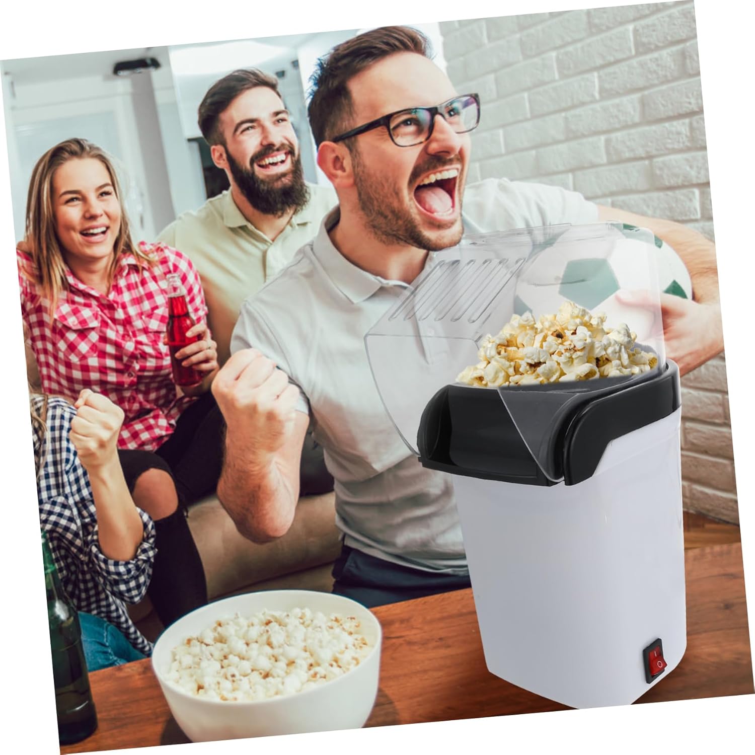 Hot Air Popcorn Machine Compact Air Popcorn Maker for Home Use Easy to Clean Safe Material Small Snack Machine for Family Fun