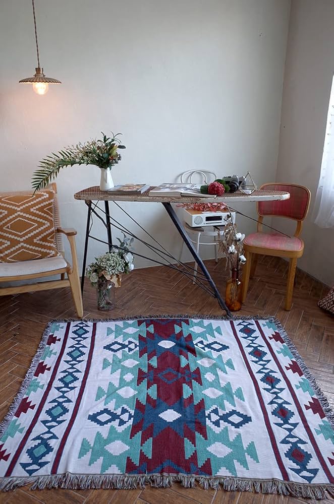 Amazon｜果皮森林 西海岸風 ネイティブ柄 キリム オルテガ柄 多機能