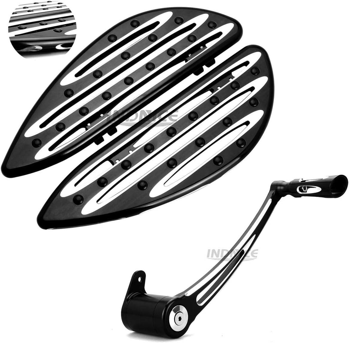 INDNICE Motorcycle floorboards For harley softail + brake arm lever For harley footboards brake lever softail 2000-2017