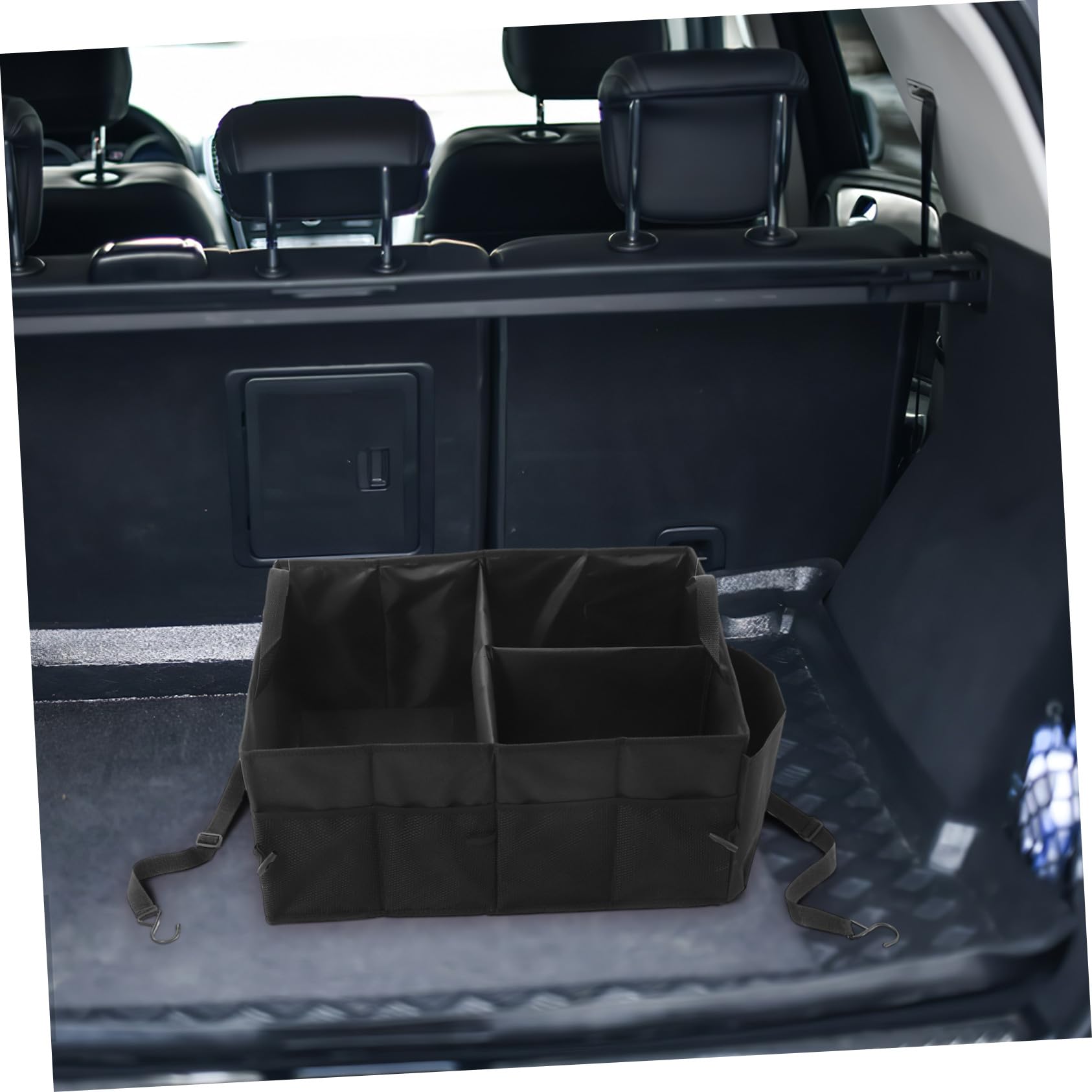 Organizer Baule Auto Multi-scomparto in Poliestere Maniglie Rinforzate e Scomparti Divisi per Riporre Bagagli e Organizzatore Veicolo