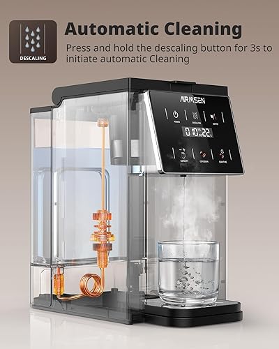Miniatura 8 de AIRMSEN Grind & Brew - Cafetera con molinillo  Máquina de una sola porción compatible con cápsulas K-Cup y molida, 1000 W rápida 6-14 onzas, alerta