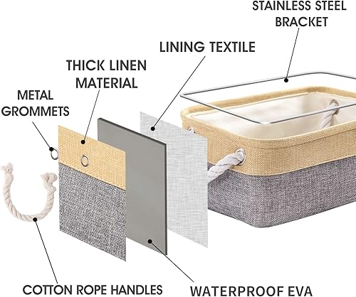Miniatura 6 de TcaFmac Contenedores de organización y almacenamiento para estantes, paquete de 6 cestas de almacenamiento plegables de 12 x 8 x 5.2 pulgadas para