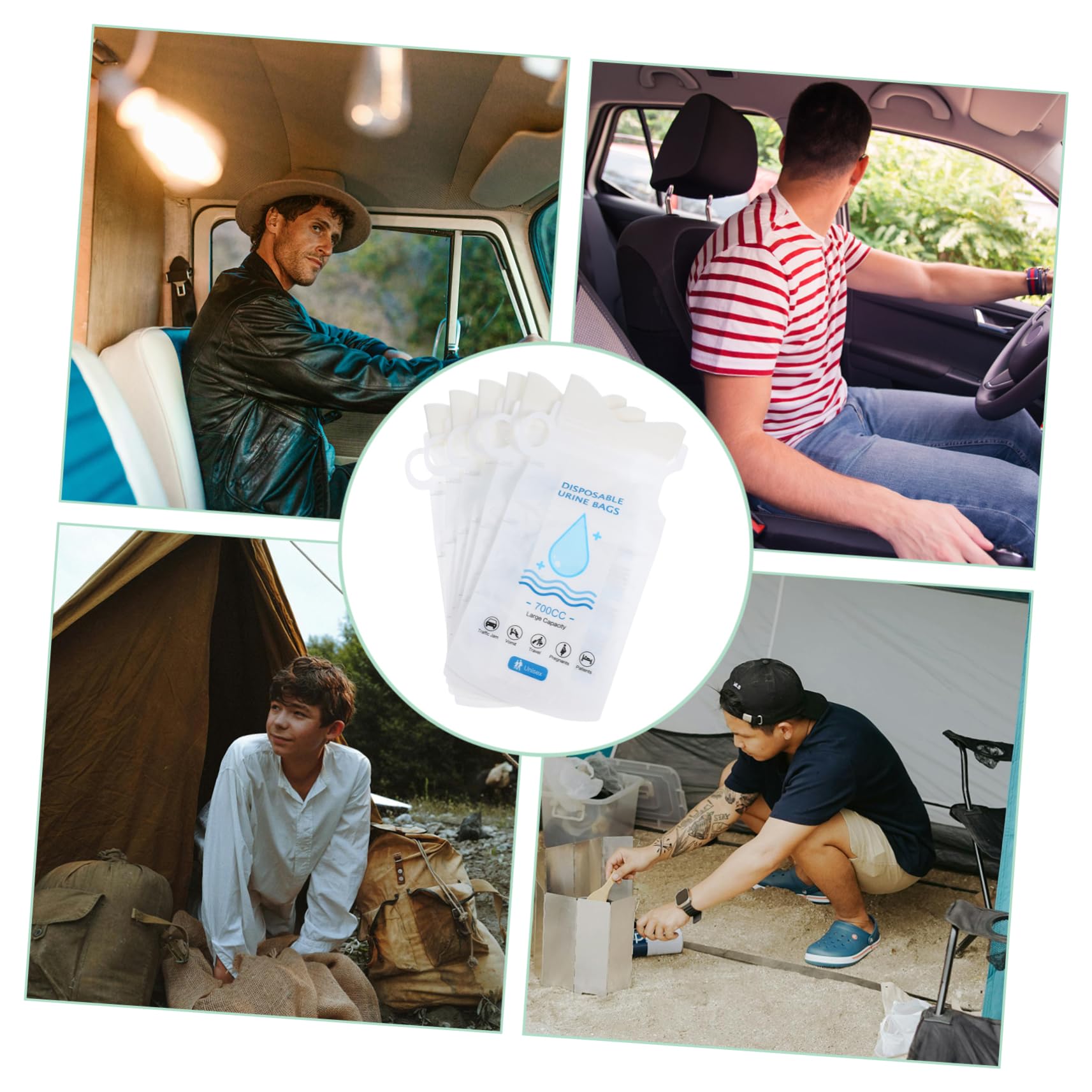 HAPINARY 10pcs Portable Emergency Urinal Bags for Travel Leakproof Disposable Pee Bags for Men Women Pregnant Camping Traffic Jams Motion Sickness