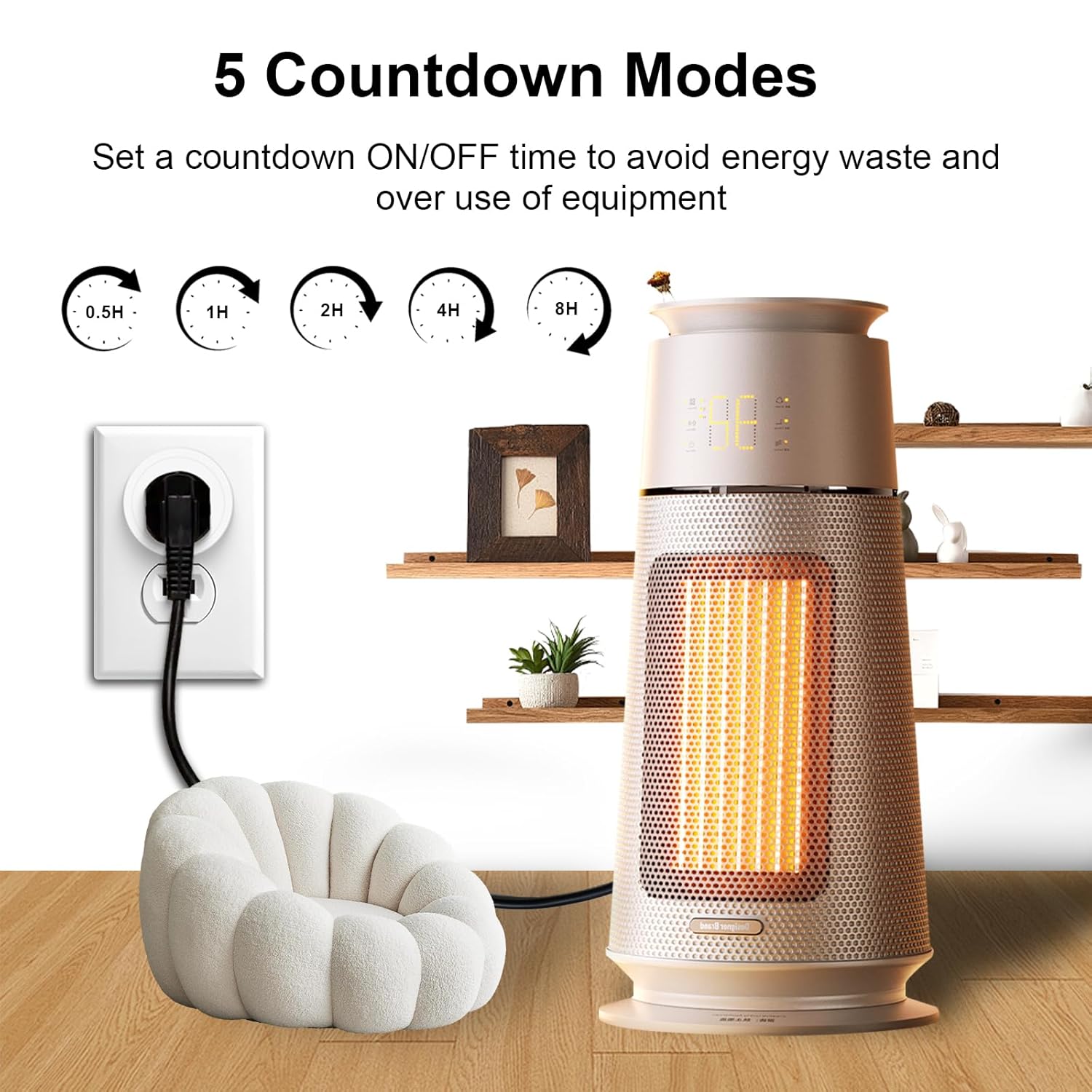 Wireless Remote Control Outlet,GreenCycle Remote Control Outlet, Remote Outlet Switch, for Lights, Fans, Small Appliance, 15A/1500W, Up to 500 ft Range (1Remotes+3Plugs)