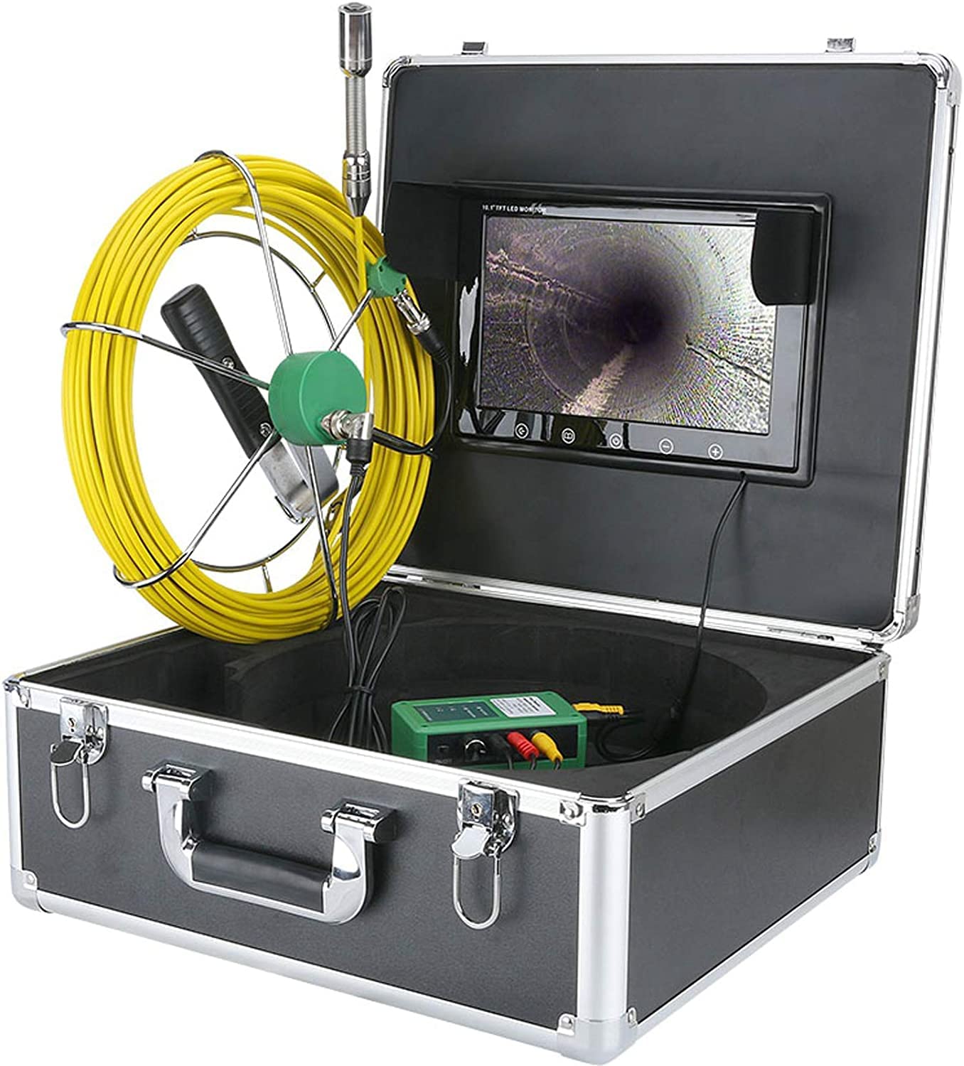 20M Pipe Inspection Camera Con 10 Inch Lcd Monitor, Ip68 Waterproof Drain Sewer Camera For Pipe Inspection Industrial Pipeline Endoscope Snake Video System With 1000Tvl Camera