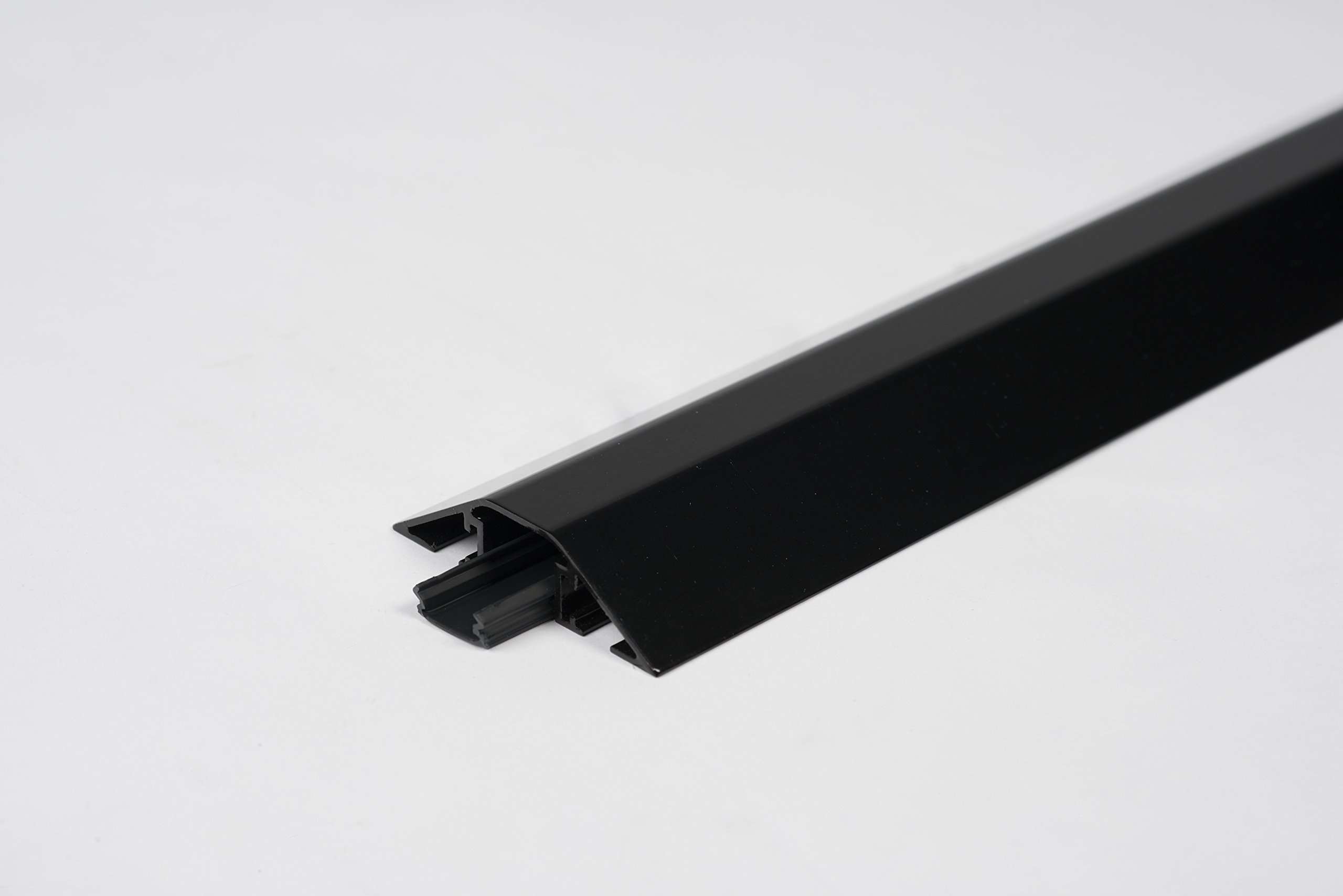 EHA 47751 aluminiowy mostek kablowy, 1,5 m zestaw z taśmą klejącą, czarny, 1500 x 80 x 20 mm