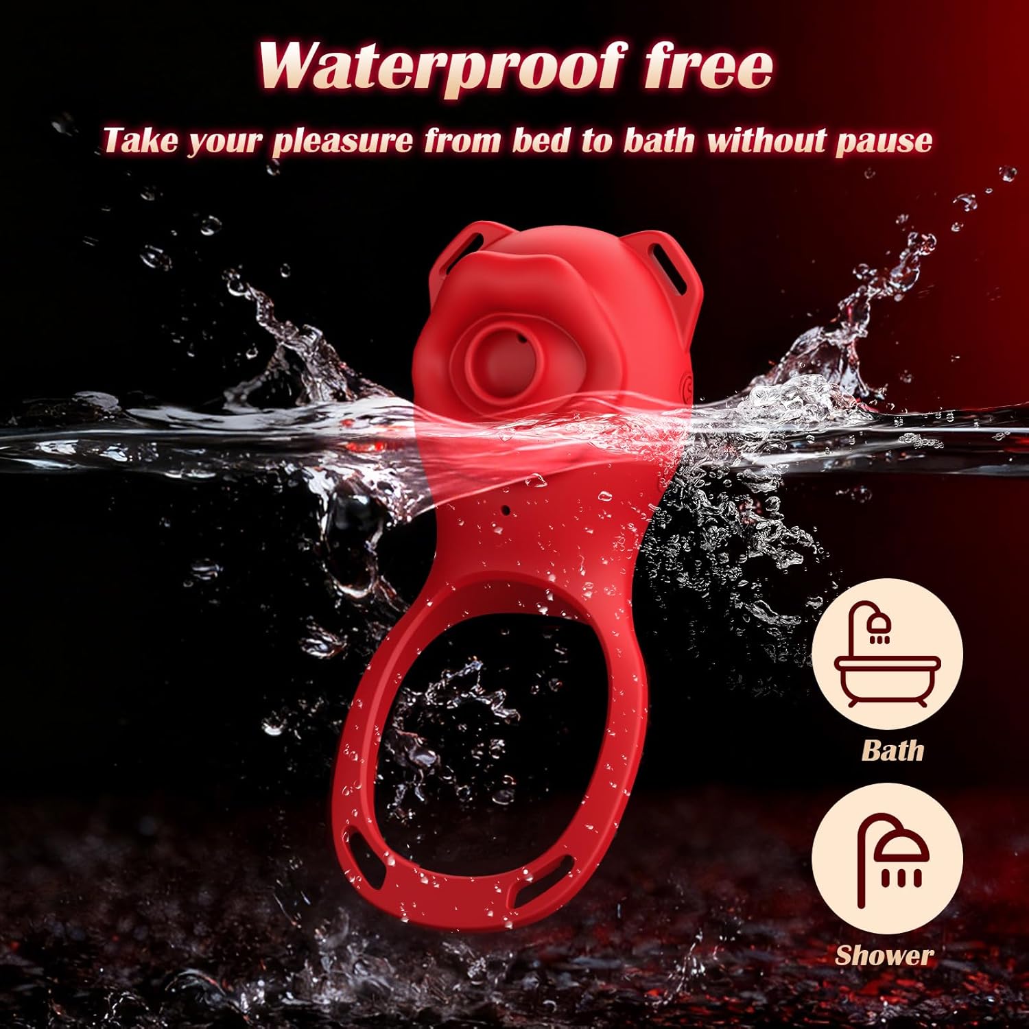 Couples Sex Toys Rose App Remote Control Wearable Sucking Vibrator, Clit Sucker Women Sex Toy for Men, Hands Free Panty Clitoris Stimulation Vibrator Vibrating Cock Ring, Tuaieu BDSM Female Adult Toys