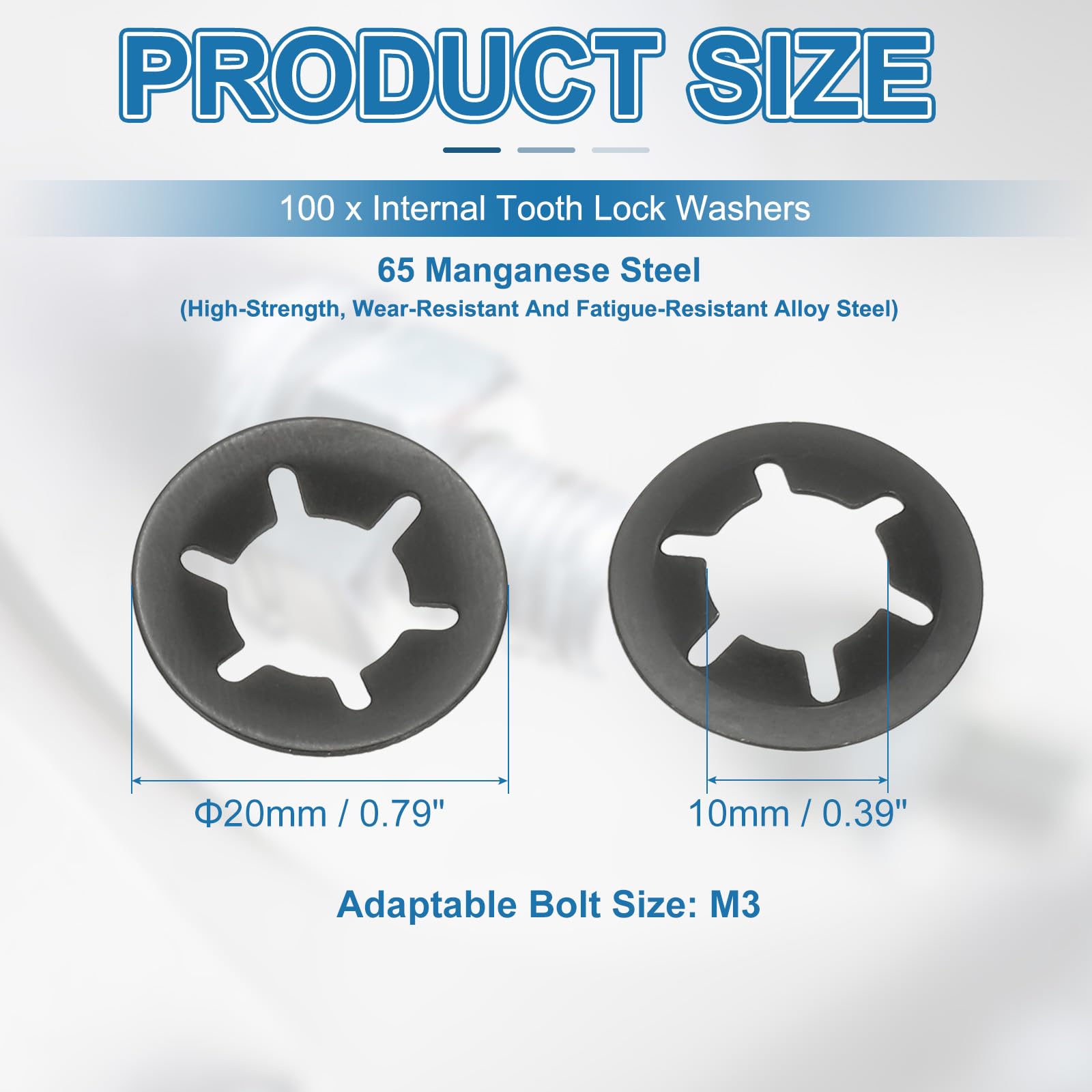 PATIKIL M10 Star Internal Tooth Lock Washers - Image 2