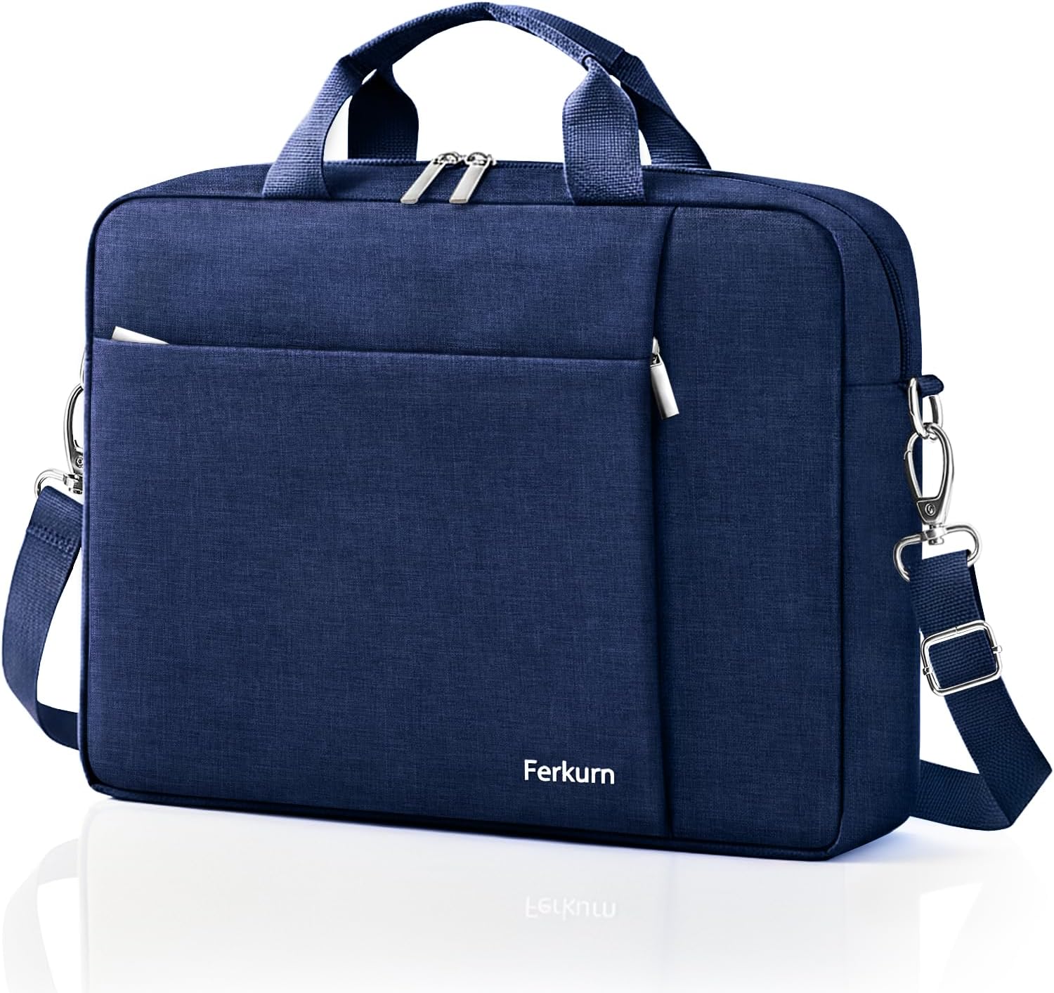 Ferkurn Laptop Bag Case for Women Men Computer Bag Compatible with HP Envy Pavilion Omen/LG Gram/MSI/Dell Inspiron XPS/Lenovo/Acer, Shoulder Strap Carrying Messenger Briefcase, Blue, 15.6 16 Inch