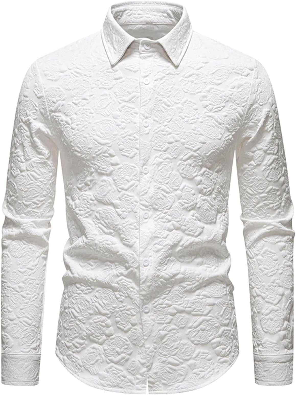 Dress Shirt for Men Clearance,Mens Solid Button Dowm Long-Sleeved Turndown Collar Shirts Office Work Business Formal Blouses Spring Summer Casual Cotton Blouse Slim-Fit Tops S-XXL Today's Deals