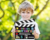 Vista 4 de FLYAB Letrero de pizarra para el primer y último día de escuela, tablero de doble cara personalizado para el primer día de regreso a clases