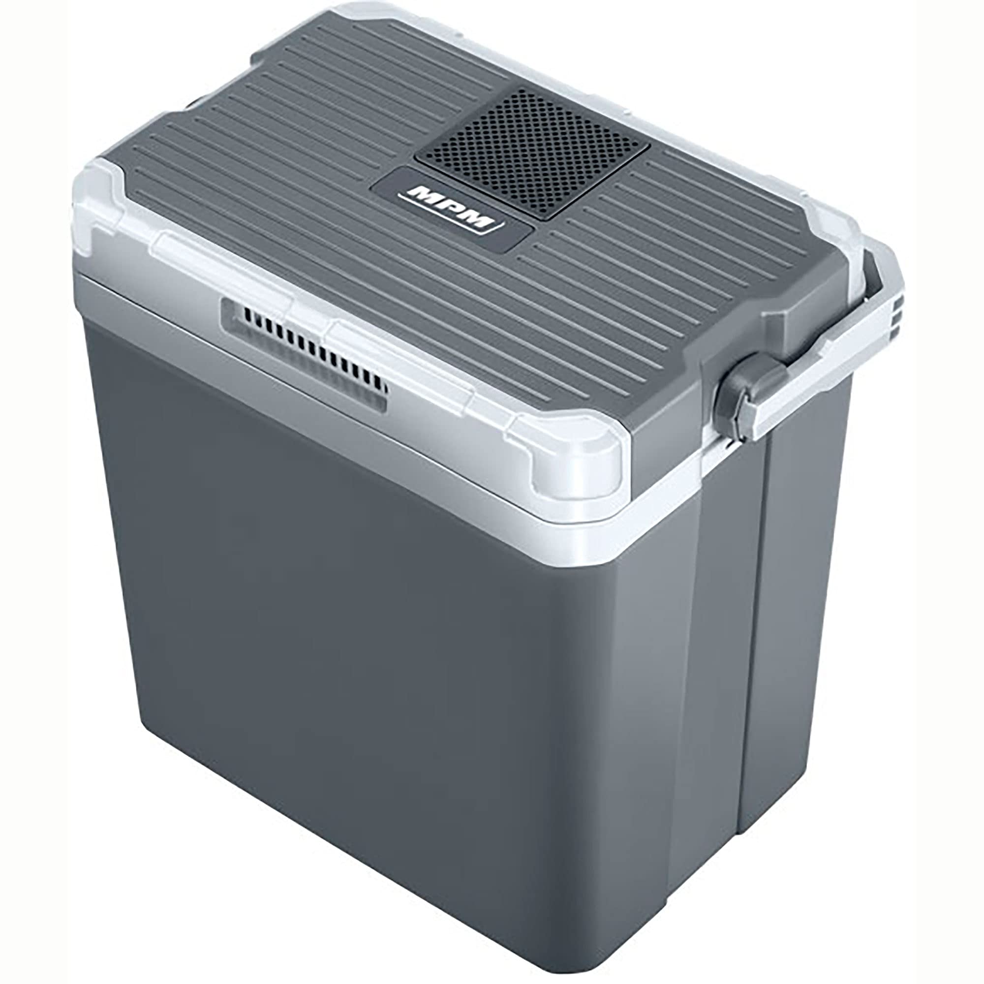 MPM MPM-28-CBM-08Y Chłodziarka Turystyczna, Termoelektryczna, 24 l, 12 V 220-240V, Chłodzenia do 16°C Poniżej Temperatury Otoczenia, Klasa Energetyczna: A++, do Picnics, Podróży, Domu, Funkcje ECO