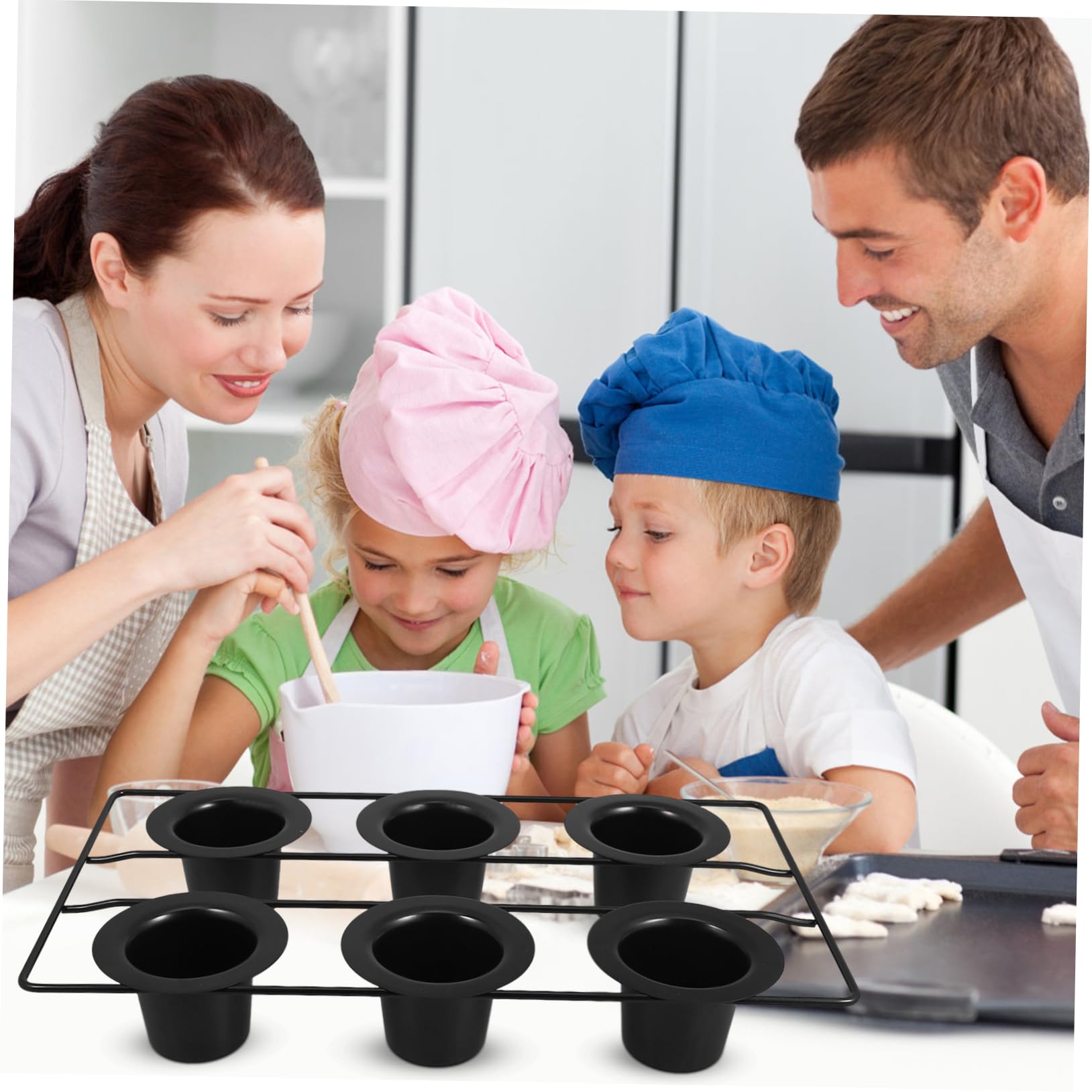 Amosfun Antihaft Muffinform 6 Tassen aus Kohlenstoffstahl für Muffins
