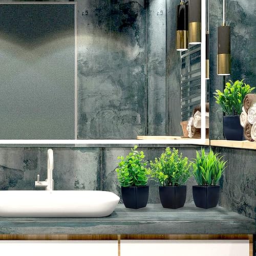 Miniatura 34 de GREENTIME 4 plantas falsas en maceta, pequeñas plantas artificiales de interior en maceta blanca para el hogar, oficina, dormitorio, escritorio