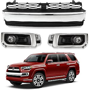 Amazon.com: HAPSO Front Bumper Lower Grille & Fog Lights Lamp Set Fit ...