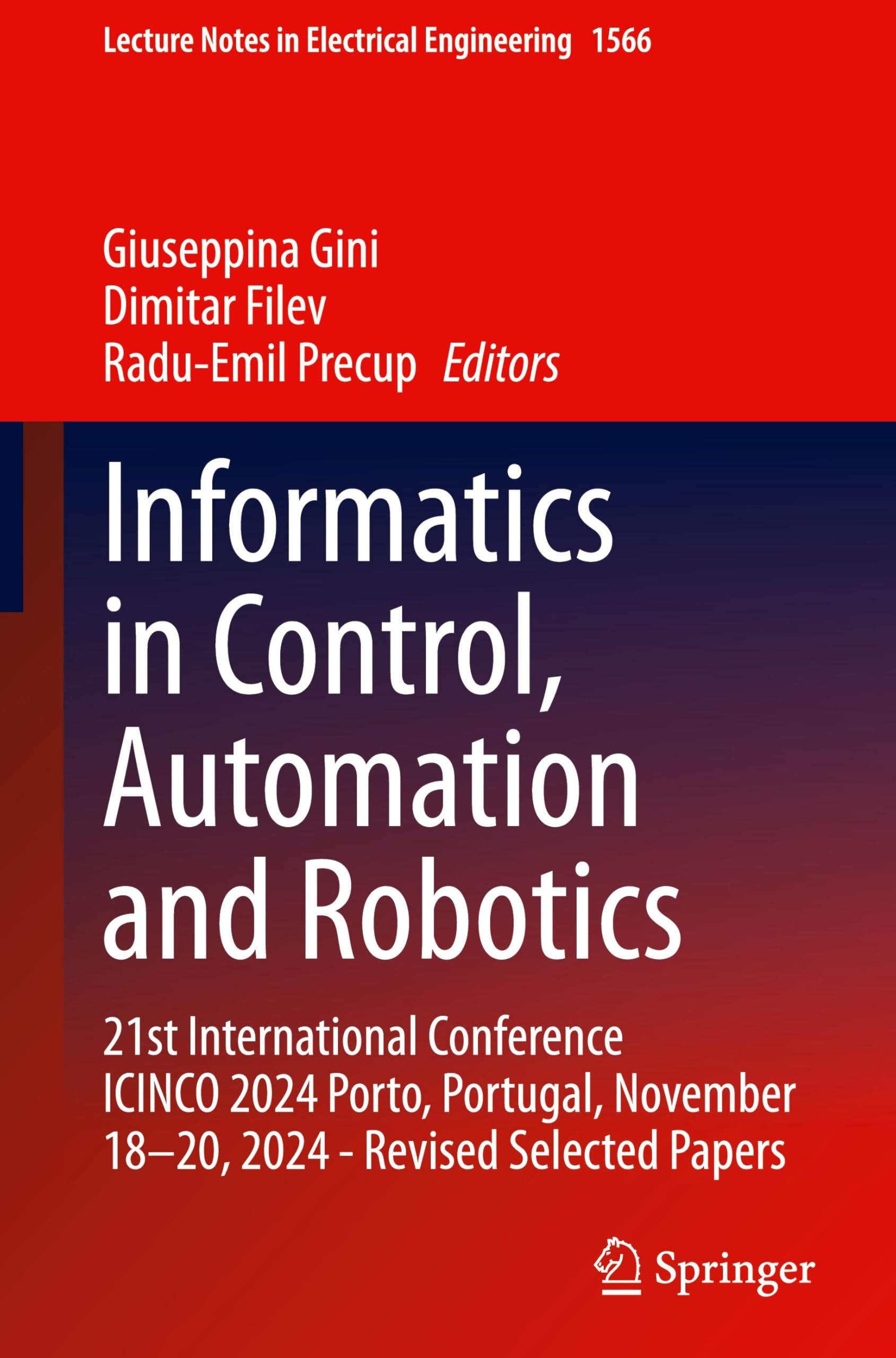 Informatics in Control, Automation and Robotics by Giuseppina... - 9783032178985