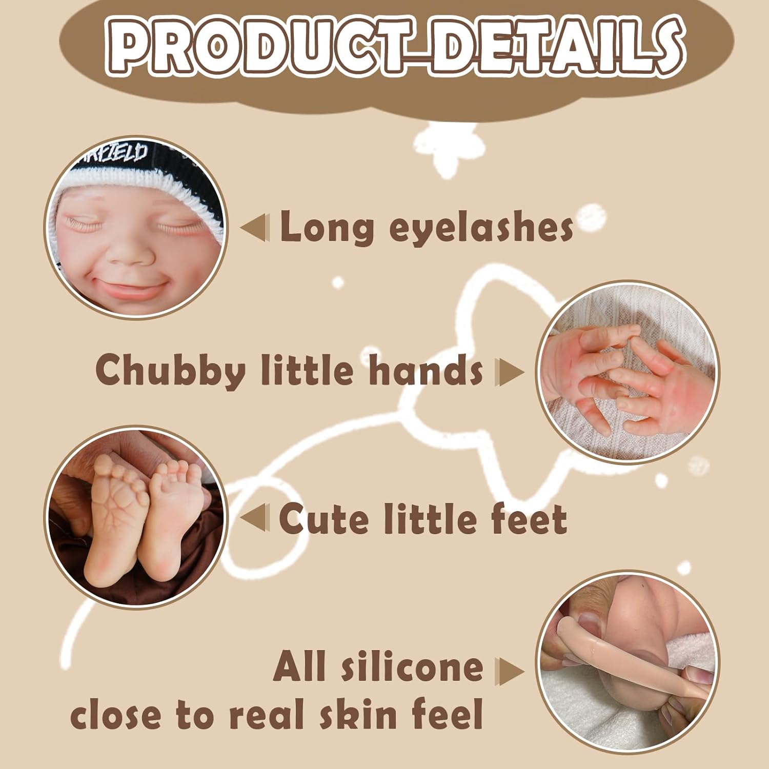17 inch Full Body Silicone Baby Dolls Realistic, Baby Reborn, Washable Soft Full Body Newborn Baby Dolls, Suitable for Companionship, for Character Collection Silicone Baby Doll (Exing-Light)