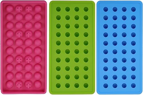 Miniatura 6 de Yesland Paquete de 3 moldes de mini bolas de hielo, molde redondo de silicona de 120 cavidades/molde de gotas de chocolate, perfecto para dulces,